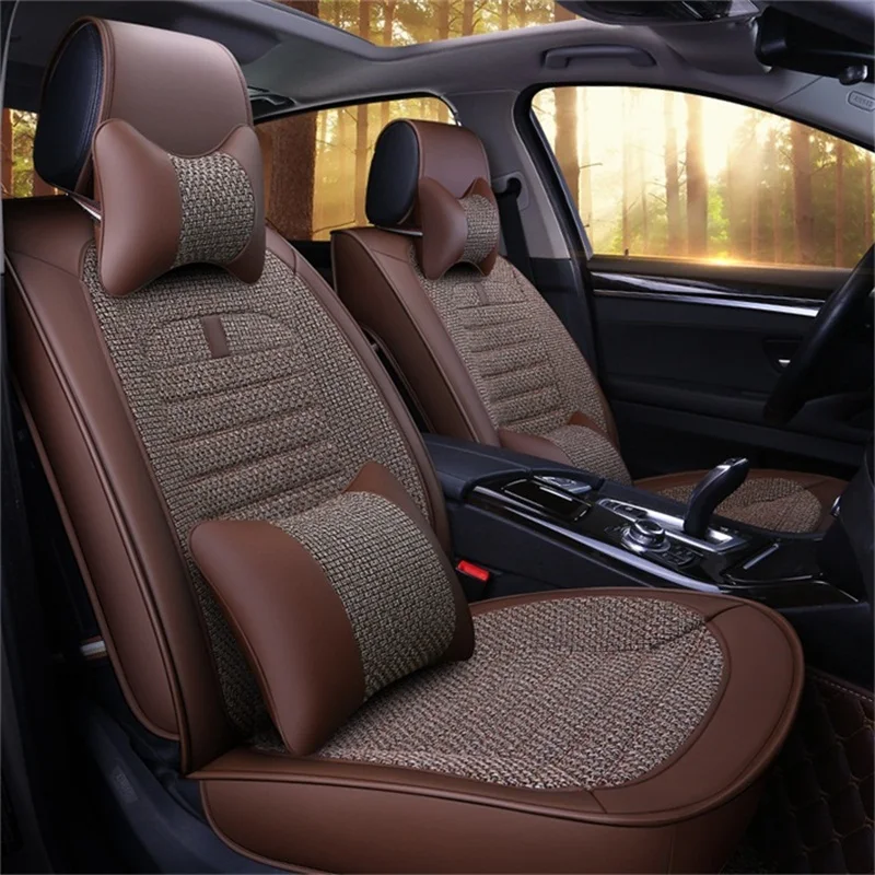

Universal pu leather linen car seat cover for nissan almera leaf sentra tiida teana gtr juke dualis terrano xtrail murano safari