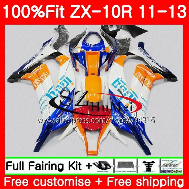 

Injection For KAWASAKI NINJA ZX 10 R ZX10R 19SH5 ZX 10R 11 12 13 14 15 ZX-10R white blue 2011 2012 2013 2014 2015 Fairing kit