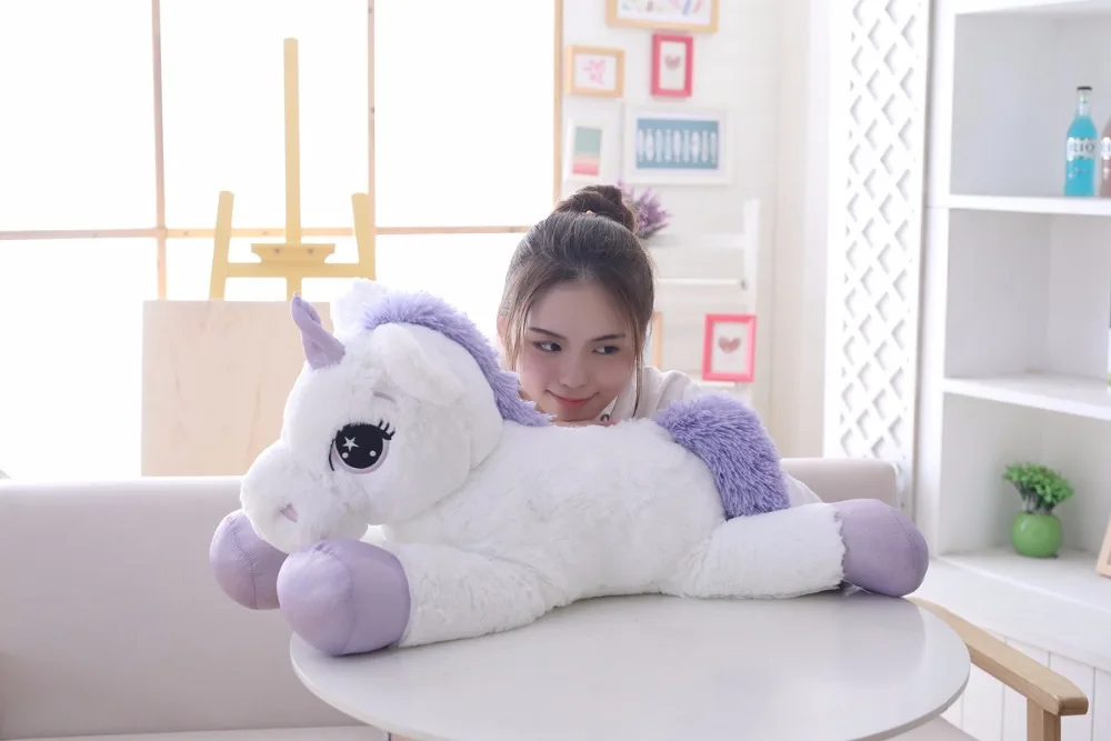 85cm/100cm White Unicorn Plush Toys Giant Unicorn Stuffed Animal Horse Toy Soft Unicornio Peluche Doll Gift Children Photo Props