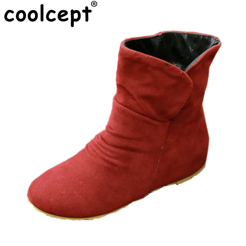 

women flat half short ankle boots winter snow boot fashion quality footwear warm botas feminina shoes P16051 EUR size 34-43