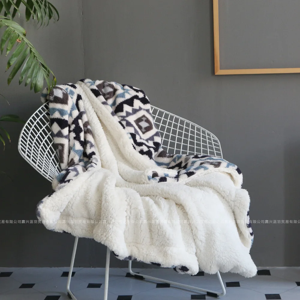 Soft Solid Flannel Weighted Blanket Sherpa Thick Plaid Bedspread Warm