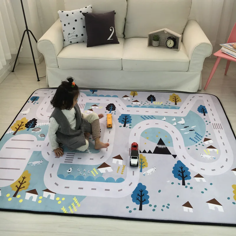 2cm Thick Cartoon Tatami Baby Carpet Coral Velvet Bedroom Carpet Children  Climbed Playmat Lvingroom Baby Rug Large Tapete Custom - Carpet - AliExpress
