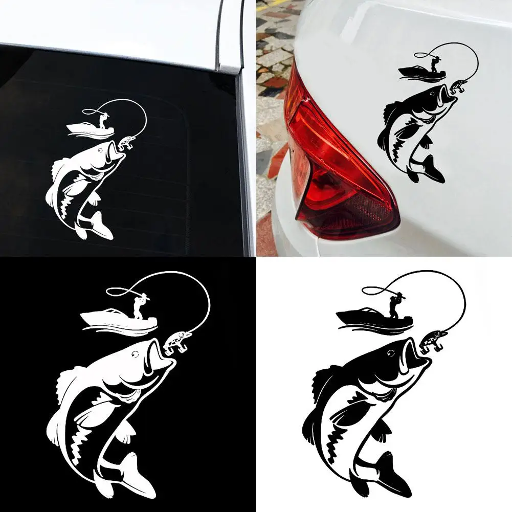 

Funny Fishing Fisherman Fish Boat Car Vehicle Reflective Decals Sticker Decor