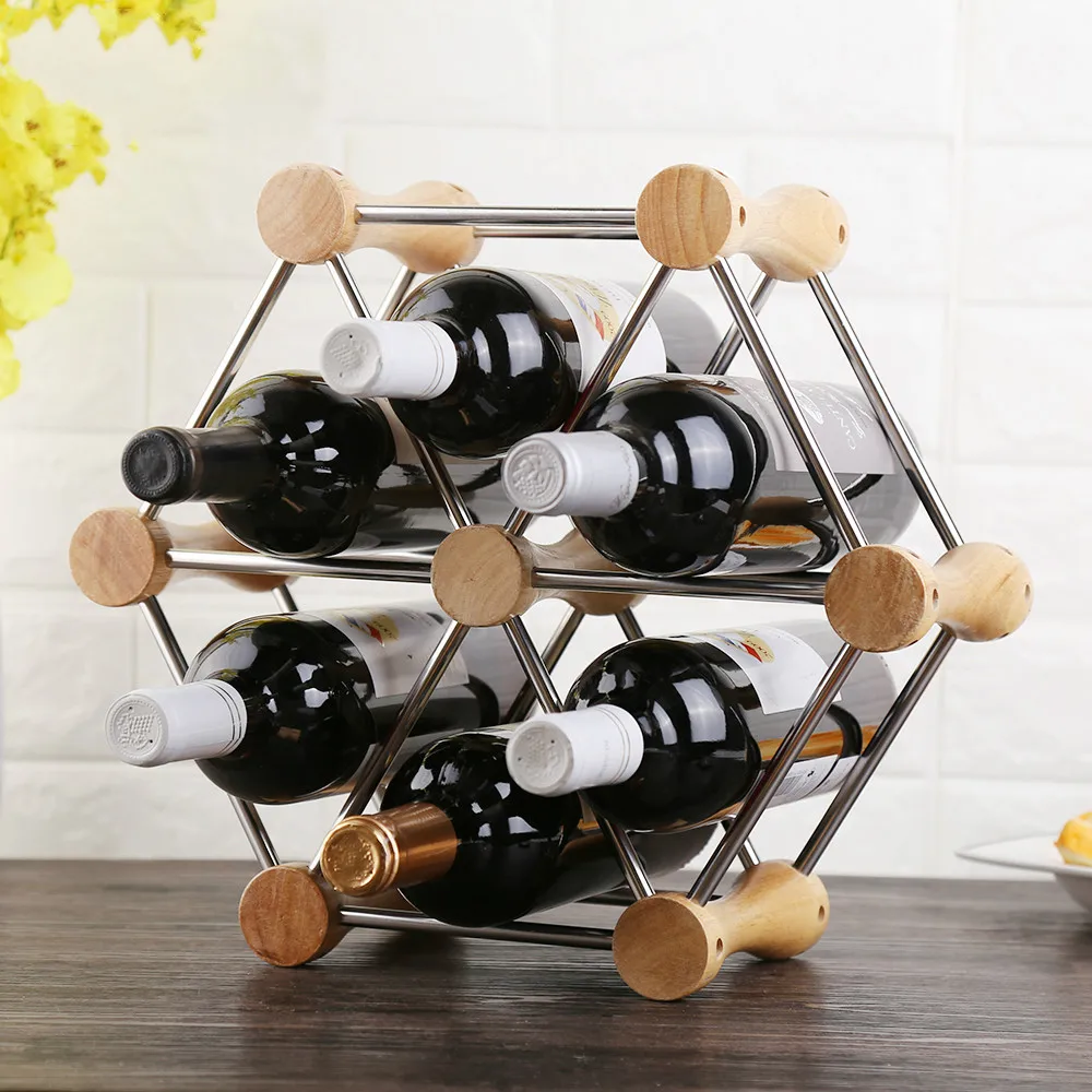 

1 PCS Red wine rack red wine rack put on a creative display household European red wine rack (Without bottles and cups) LU720321