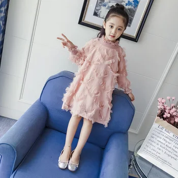 

2018 autumn fall long sleeve girls dresses . black fancy 3 years old