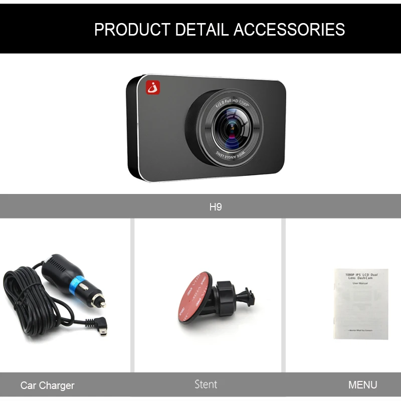 Junsun H9 Super Night Vision Car DVR Camera ADAS/LDWS FHD 1296P/1080P 3 \