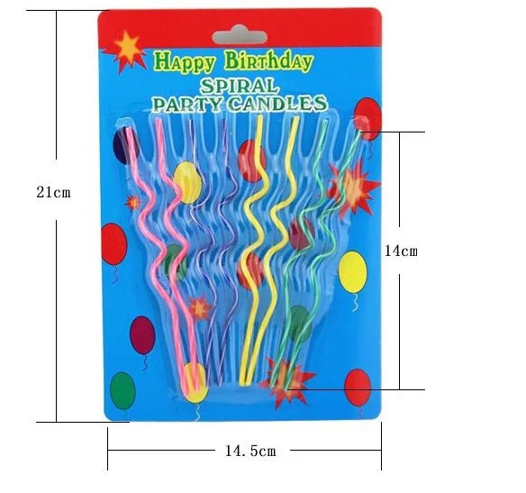 FANLUS Spiral Birthday Candles Novel Candles Fun Primary Fashion Creative Colorful Coil Candle 4 Colors-pink blue yellow green (8)