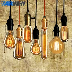 Karwen винтажная лампочка Эдисона E27 лампада Ретро лампа накаливания 40 Вт 220 В Edison свет для подвесные лампы, украшения
