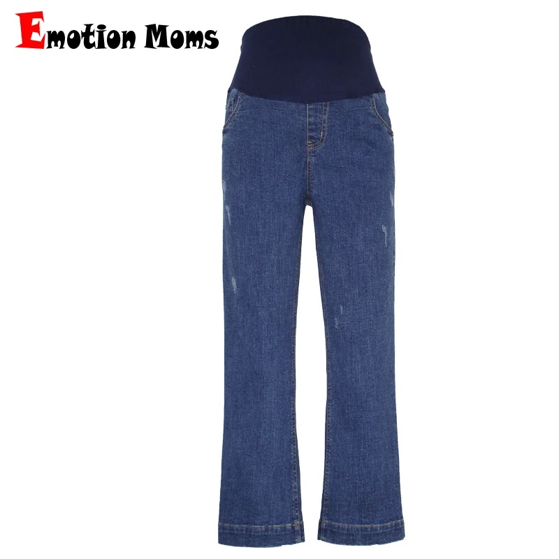 Emotion Moms Elastic Waist Loose Maternity Jeans Fine Pregnancy Pants For Pregnant Women Maternity Trousers Autumn Winter autumn winter loose maternity