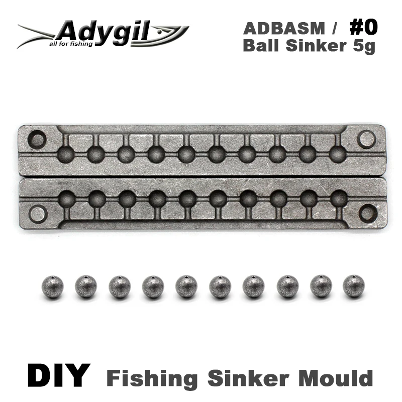 Adygil DIY рыболовный шар грузило плесень ADBASM/#0 шариковый ГРУЗИЛО 5 г 10 полостей