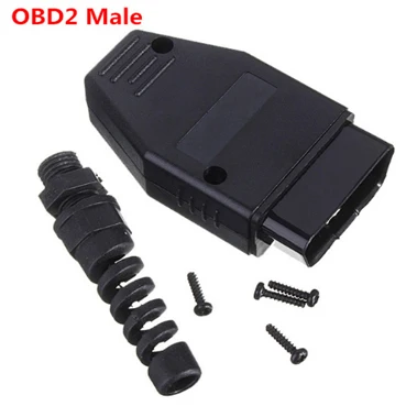 Автомобильный 60/100 см 16Pin OBDII OBD 2 OBD2 Кабельный разъем диагностический инструмент ELM327 адаптер плоский тонкий как лапша мужского и женского пола удлинитель - Цвет: Зеленый