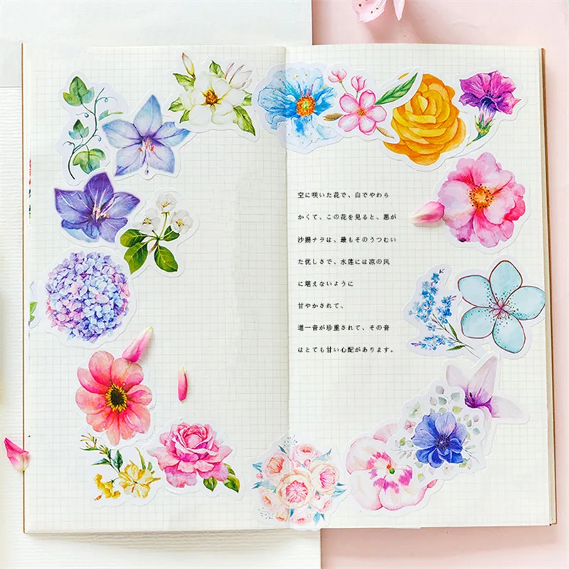 45 шт./упак. Kawaii японское украшение журнал милый дневник цветок наклейки