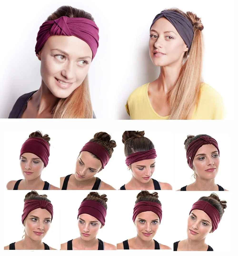 Bohemia BOHO Wide Cotton Stretch Women Headbands Headpiece Headwrap Turban Headwear Bandage Hair Bands Bandana Fascinator crocodile hair clips