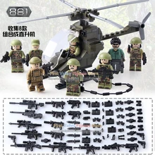 DR. TONG 80 шт./лот военный вертолет солдат фигурки Набор армейское оружие строительные блоки детские кирпичи игрушки DLP9061