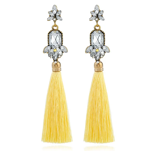 Tassel Brincos para Mulheres Casamento Longo Franjas