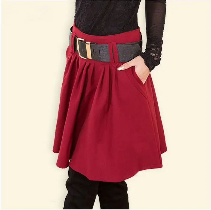 Стиль Большие размеры черная юбка осень-зима Для женщин юбка Модные женские Высокая талия юбка-трапеция Slim fit юбки Для женщин s