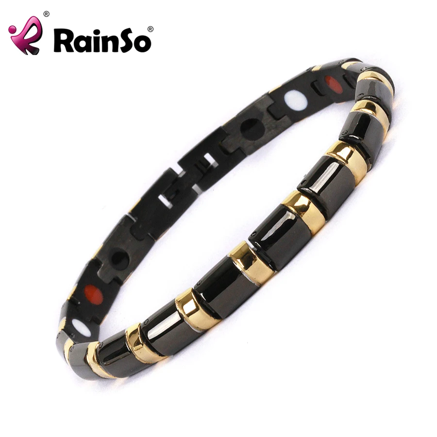 Comprar Rainso 2019 pulsera de salud brazalete de sanación magnética 316L pulsera de acero inoxidable para hombre o mujer con Abeto y magnético