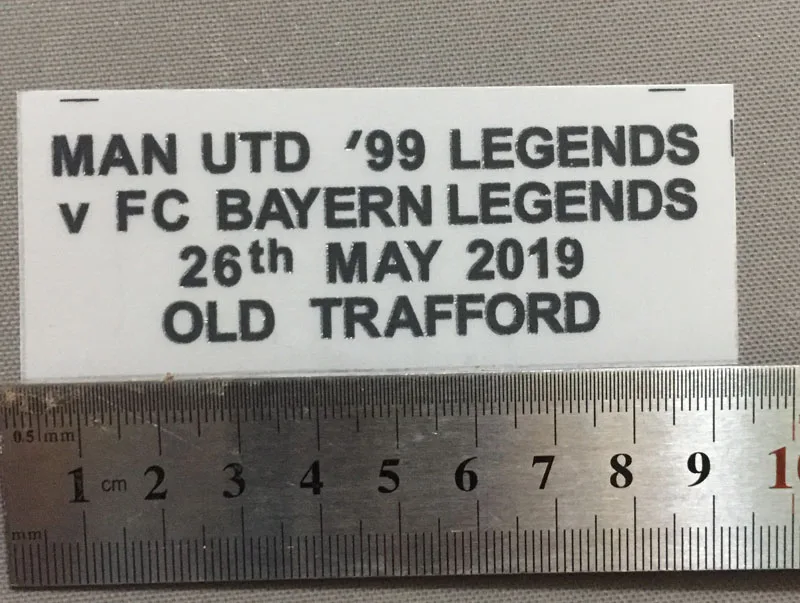 

1999 Legends Match Details For BECKHAM SCHLOES Heat Transfer Soccer Patch Badge