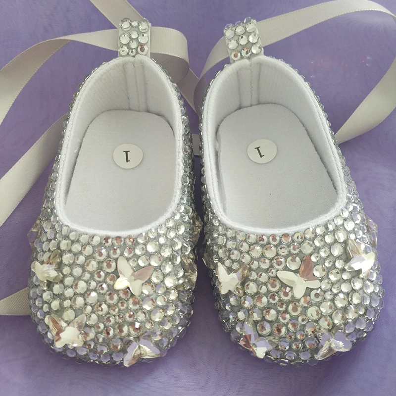 

Custom Sparkle pearl baptis princess rhinestone baby Shoes handmade baby toddler bling First Walkers baby girl shoes gift