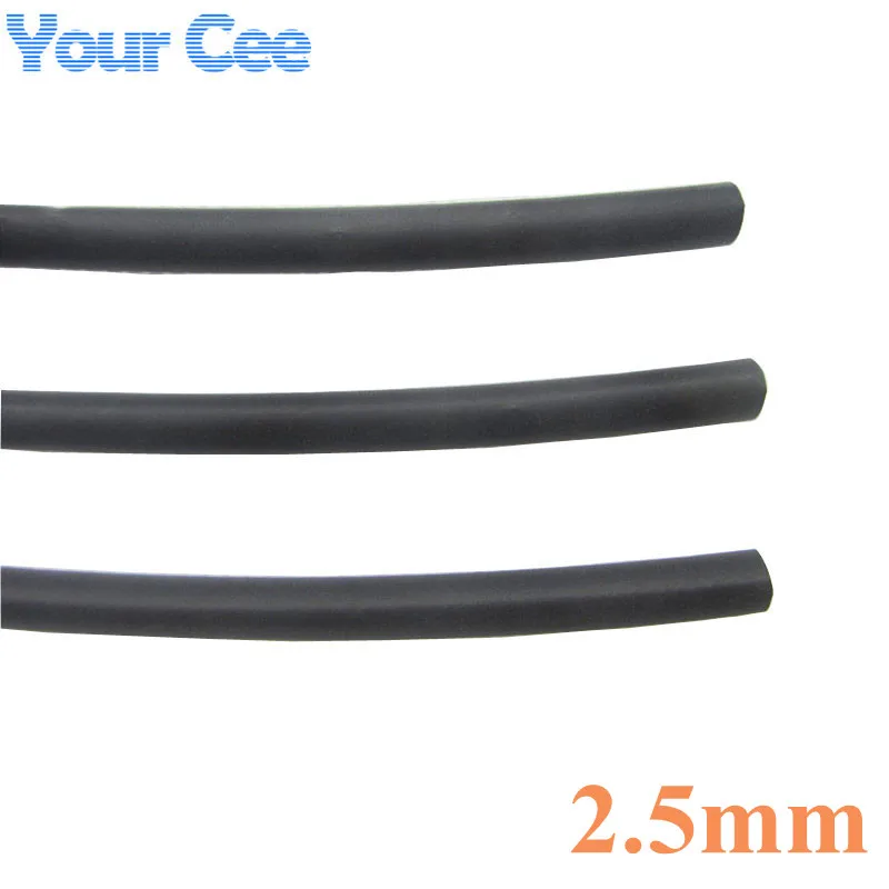1m Inner Diameter 2 5mm Heat Shrink Insulation Sleeving Heatshrink Tubing 600 Voltage Black Tube Wire