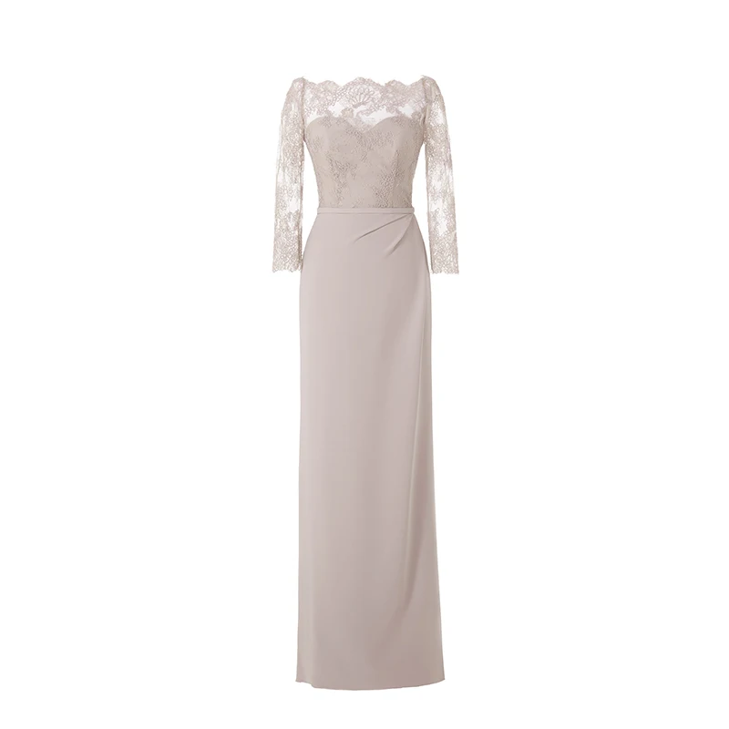Elegante Moeder van de Bruid Jurken Lange Mouwen Illusion Formele Diner Jurk Avondjurken Wedding Party Gast Godmother Jurk Elegante Moeder van de Bruid Jurken Lange Mouwen Illusion Formele Diner Jurk Avondjurken Wedding Party Gast Godmother Jurk
