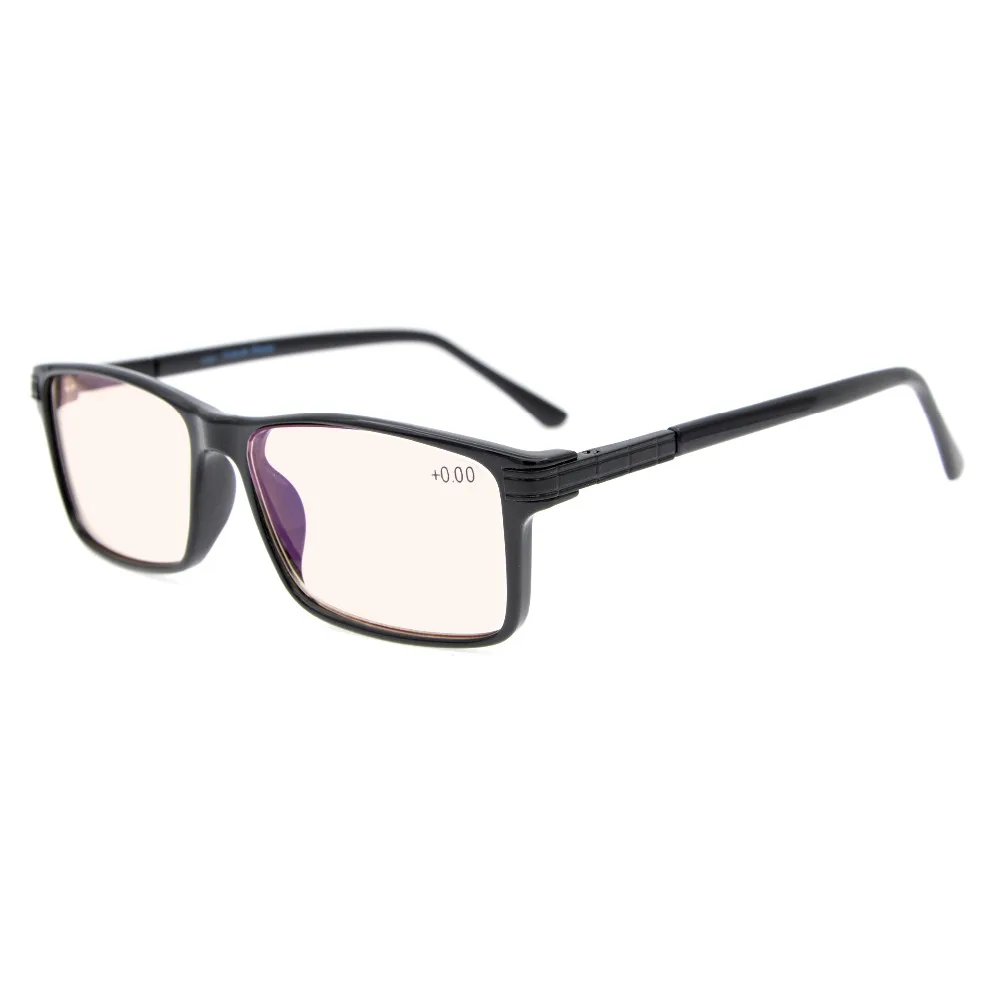 CGTR007 Eyekepper Amber Tinted Lenses Computer Readers Retro Rectangle TR90 Frame Spring Hinges Computer Reading Glasses
