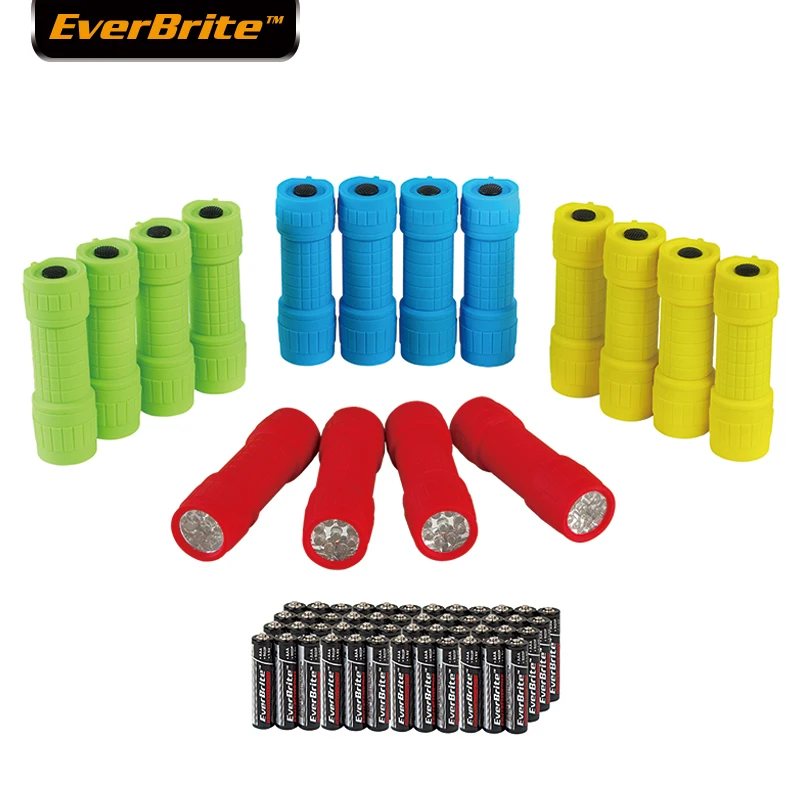 

EVERBRITE Flashlight Torch Q5 LED Zoomable Mini Camping Hunting Flash Light 16PC/Lot with Lanyard Assorted Colors &atteries