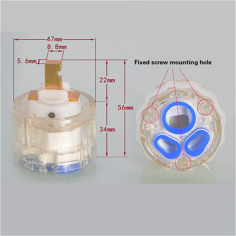 

47mm Faucet Mixer Tap Accessories Valve Core Ceramic Disc Cartridge Valve American Standard For Kitchen Bathroom Water Tap