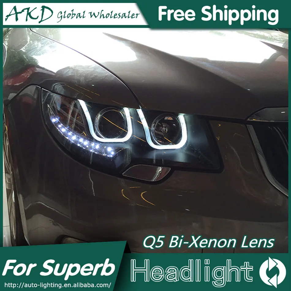 AKD Car Styling for Skoda Superb Headlights 2009 2014 Superb LED