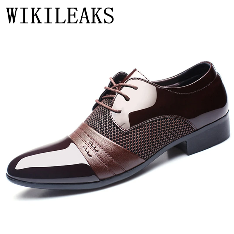 

patent leather black italian mens shoes brands wedding formal oxford shoes for mens pointed toe dress shoes 2019 elevator shoes