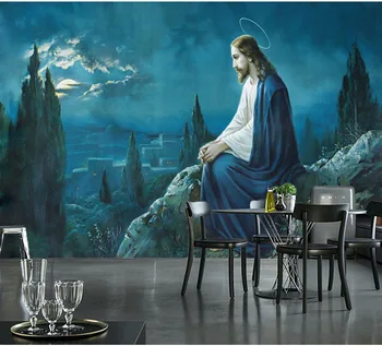 

Bacaz Figure Jesus Scenery Religion Wallpaper Murals for Living Room Restaurant Sofa Background 3D Wall Mural Wall paper sticker