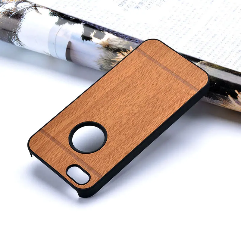 

phone case for iphone 5 5s se wood pattern leather skin with hard plastic classical Vintage Retro Style cover for iphone 5 case