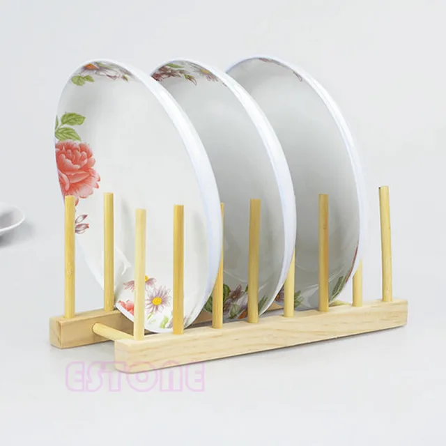 New Wooden Plate Stand Wood 7 Dish Rack Pots Cups Display Drainer ... New Wooden Plate Stand Wood 7 Dish Rack Pots Cups Display Drainer ...