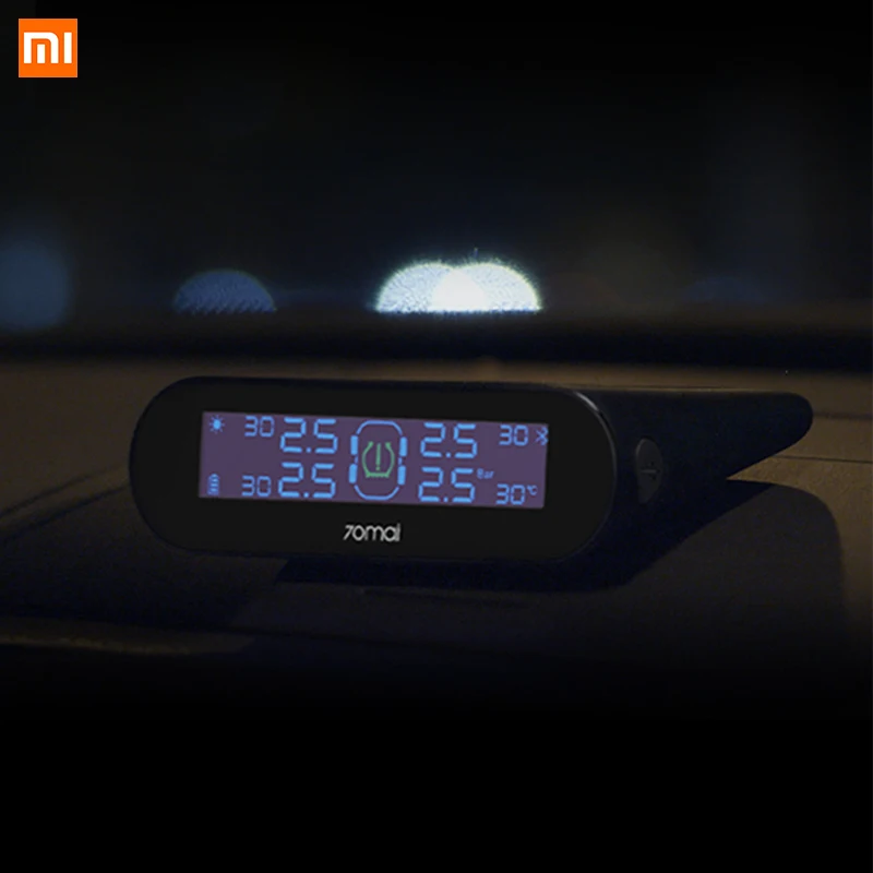 Xiaomi 70mai TPMS Тестер давления в шинах монитор солнечной энергии двойной usb зарядка 4 встроенных датчика система сигнализации с манометром автомобиля Sens