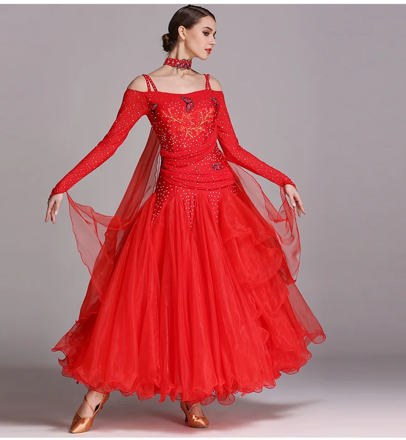 5 цветов доступны Бальные платья для женщин Танго и вальс танцор сценические костюмы Современная Одежда для танцев A0019 - Цвет: Dark Green