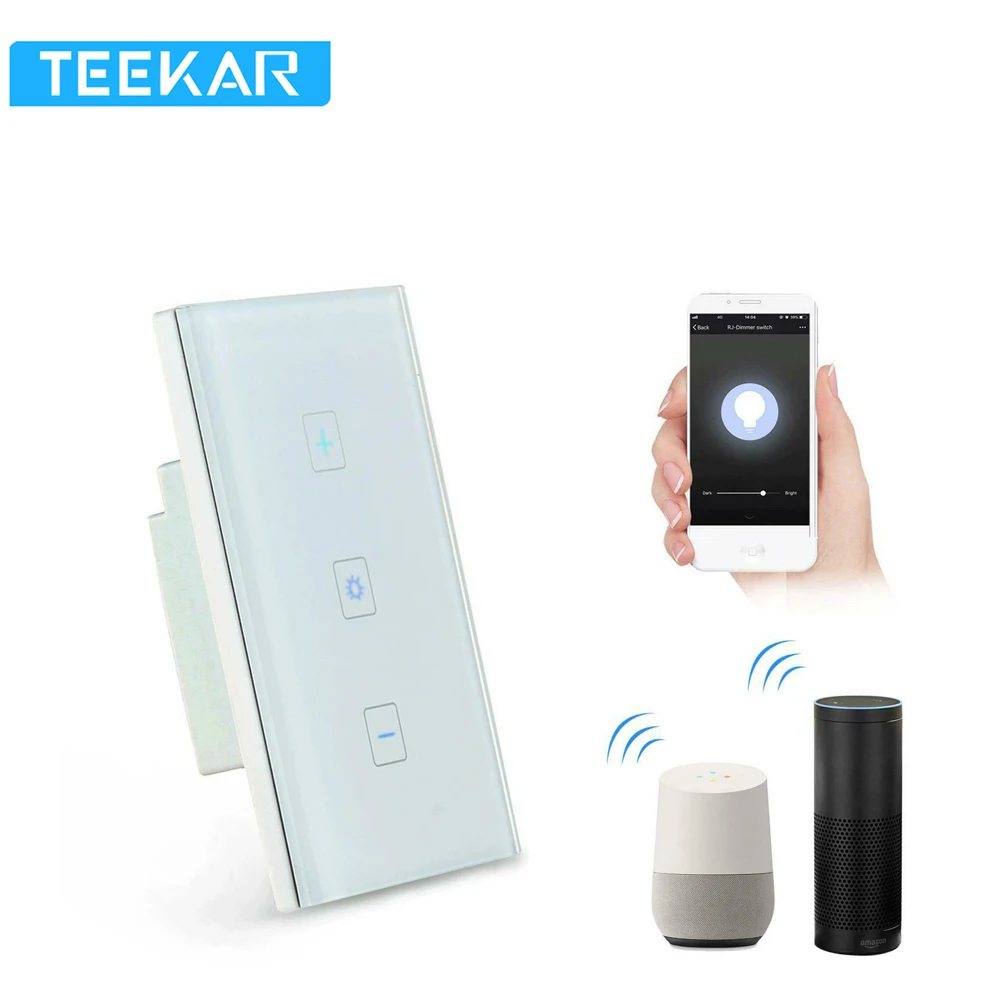 

US Standard Dimmer Wifi Dimmer Switch WiFi Touch Control Wall Light Smart Switch Touch Work With Alexa Google Home Assistant