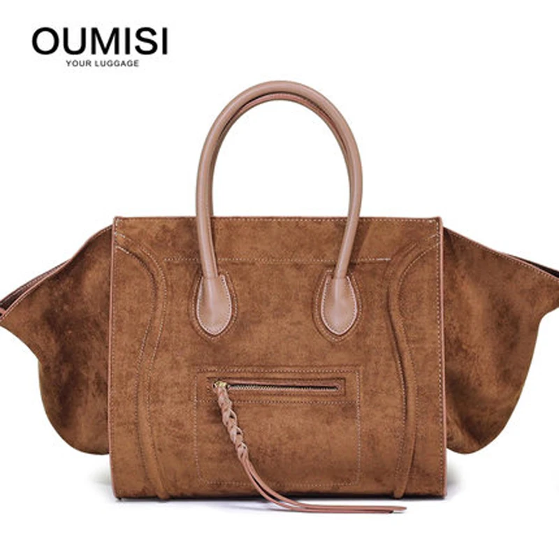 2018 new Women Classic Luxury Suede Leather Smiling Face Bag...