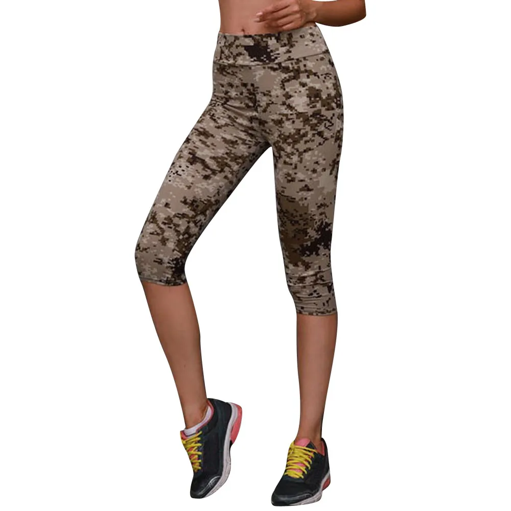 

Women High Waist Fitness Sport Pants Printed Stretch Cropped Leggings Sexy Casual Skinny Elastic Waist Hip Push Up