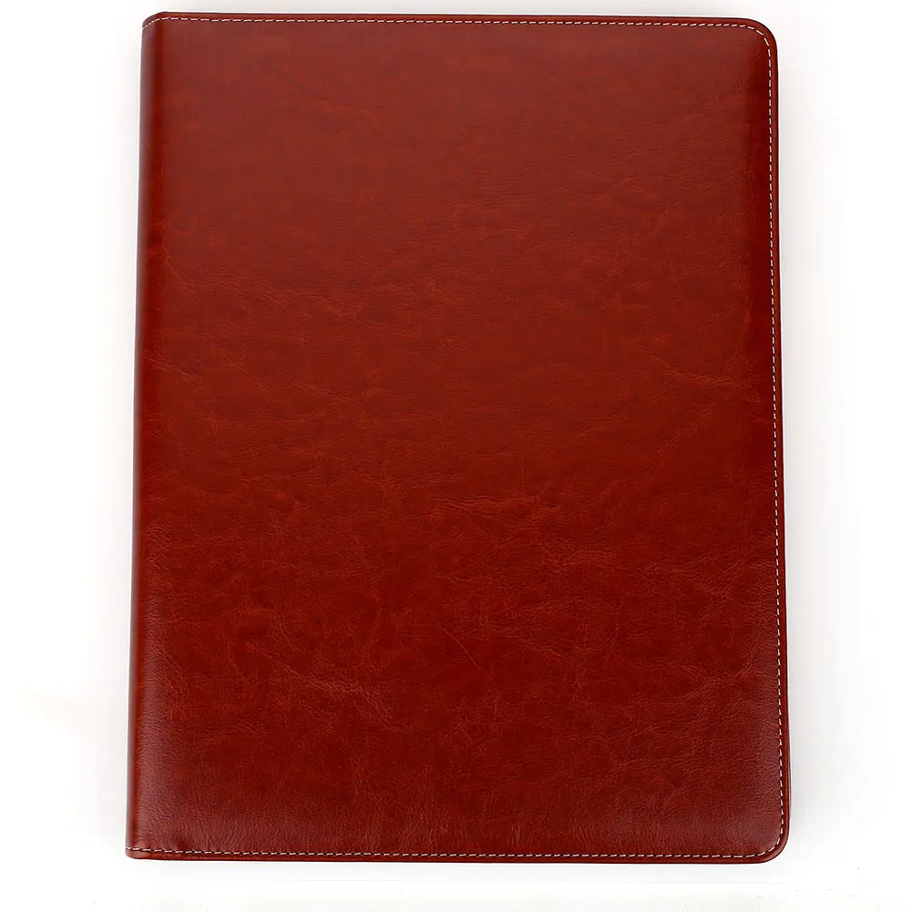 Сумка для документов, конференц-папка с калькулятором, портфель, канцелярские принадлежности, школьная Обложка, бумага, модная сумочка, Большая вместительная папка для файлов - Цвет: Brown
