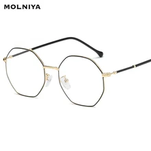 Брендовые полигональные очки из сплава ультра легкие оптические оправа для глаз мужские и женские очки прозрачные линзы модная качественная оправа