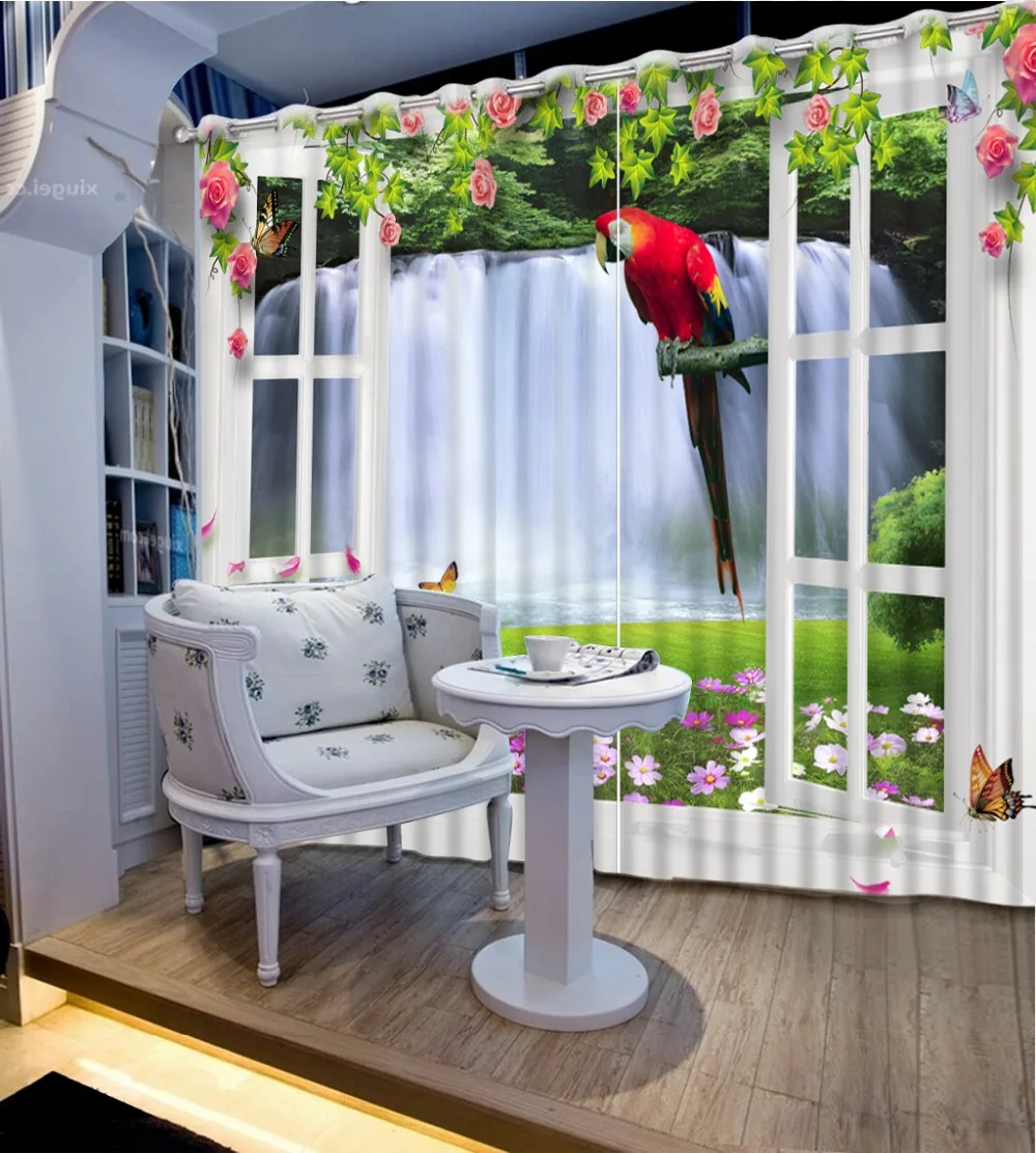 

Custom any size Beautiful Photo window scenery curtains for living room 3d curtains