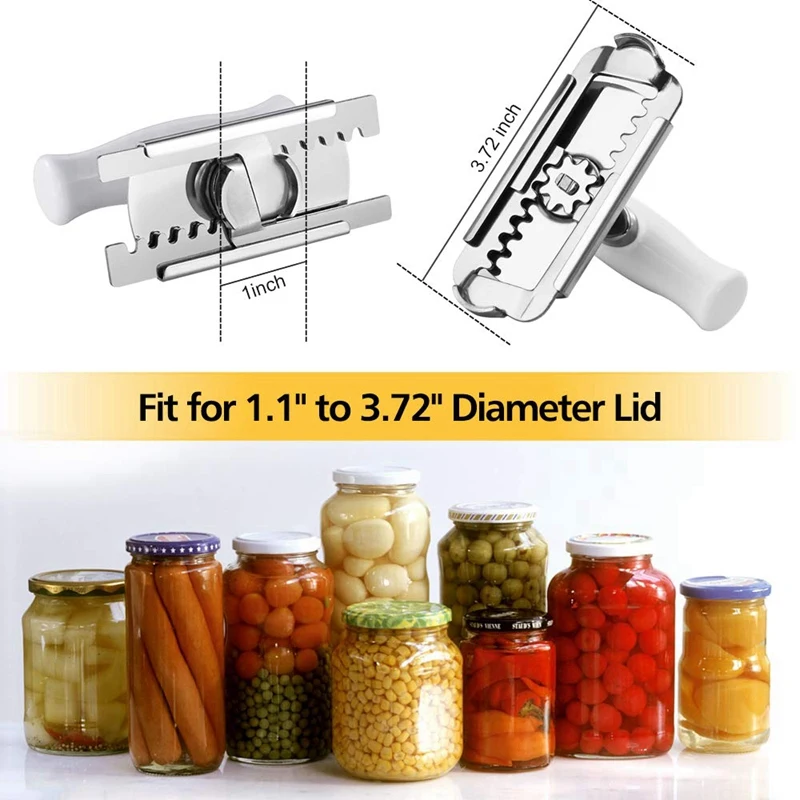 

Adjustable Jar Opener Stainless Steel Lids off Jar Opener & Bottle Opener Portable Adjustable Can Opener for 1-3.7 inches