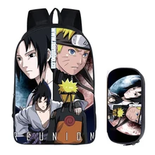 Короткая футболка с героями из японского аниме «Наруто» комплект из 2 предметов с Карандаш Чехол школьные рюкзаки с рисунком Сделай Сам классного школьного образа детские школьные сумки для мальчиков Дети Для Мужчин Книга