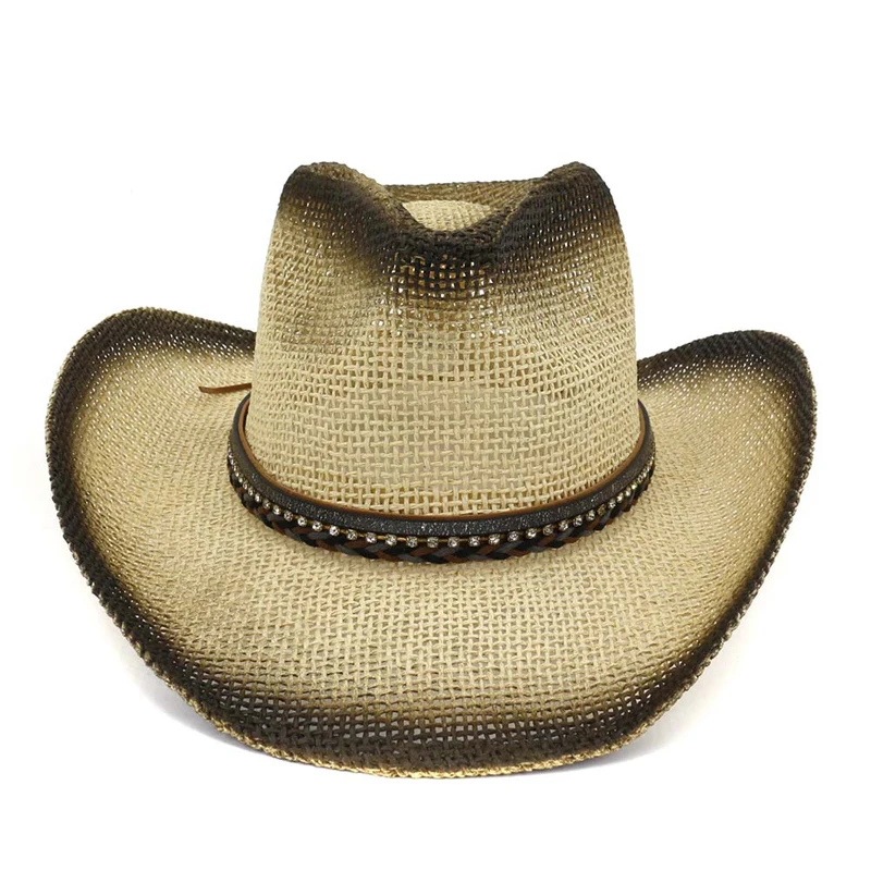 Wide Brim Paper Straw Cowboy Hats 