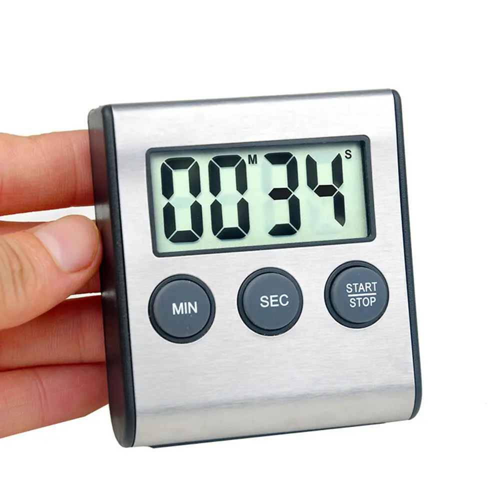 1 шт. кухонный таймер цифровой хронометр ЖК-дисплей цифровой экран сигнализация с магнитом часы для приготовления пищи отсчет Обратного Отсчета Секундомер напоминание