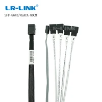 sata כבל LR-LINK 10pcs משלוח חינם פנימי HD Mini SAS 8643 SFF-8643 מארח את 4 SATA כבל 65cm, 80 ס"מ (4)