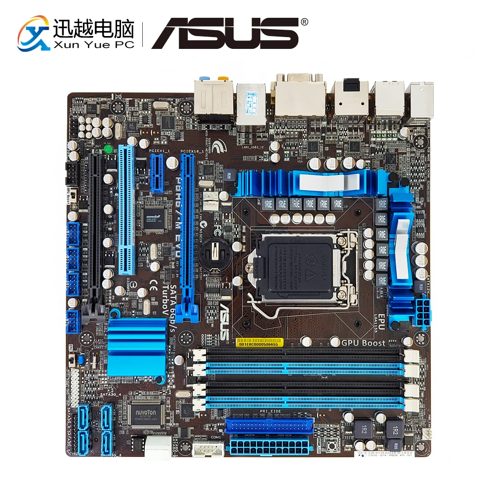 

Asus P8H67-M EVO Desktop Motherboard H67 Socket LGA 1155 For Core i3 i5 i7 DDR3 32GB SATA3 USB3.0 uATX Original Used Mainboard