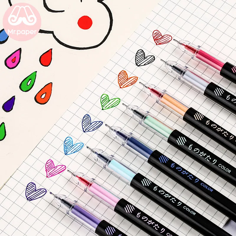 

Mr Paper 8 Colors Kawaii Writing Gel Pens for Creative Scrapbooking Decoration Student Stationery Colorful 0.5mm Size Gel Pens