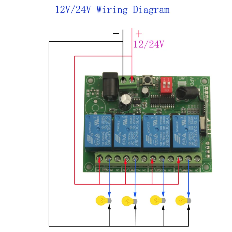 Цена Sleeplion 12 В 4CH Беспроводное управление радио реле приемопередатчик приемник беспроводное реле RF пульт дистанционного управления переключате...