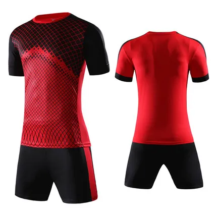 Costom, спортивный костюм для футбола для мужчин и женщин, набор футболок для футбола survete для мужчин, футболка для футбола, спортивный комплект, футболки+ шорты maillot de foot - Цвет: red